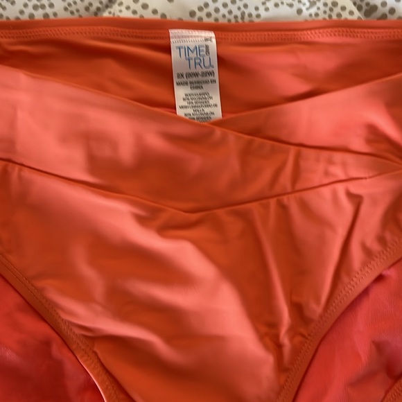 Time and Tru Women's and Women's Plus Solid Mid Rise Bikini Bottoms Size 2X - Picture 7 of 11
